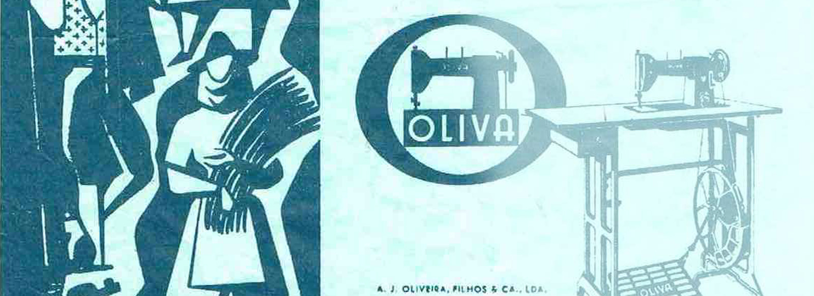 Folheto publicitário da máquina de costura da Oliva