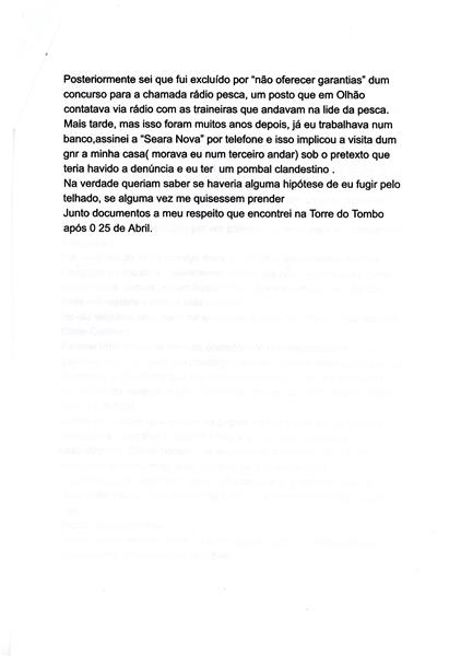 <span><p>Relato pessoal de Nuno Cabeadas sobre a experincia durante o Estado Novo.</p></span>